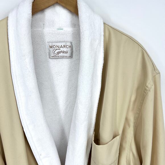 Monarch Cypress Mens XL Plush Lined Microfiber Shawl Spa Robe Belted - Picture 3 of 11